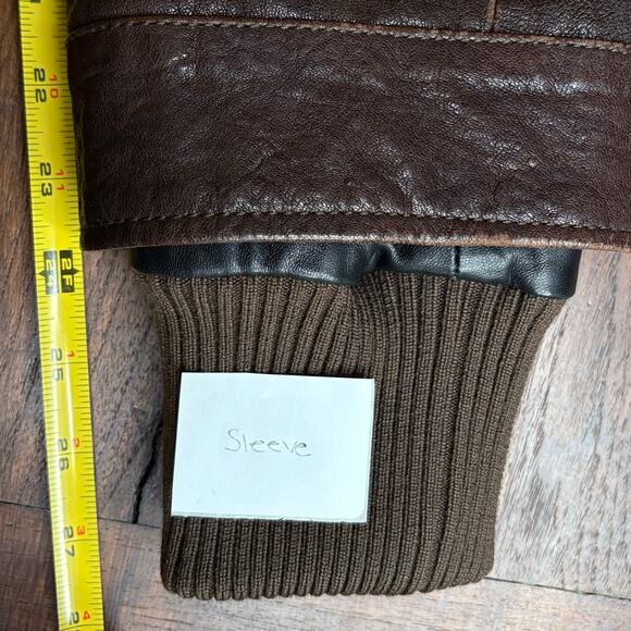 Dolce & Gabbana VTG FW 2005 Heavy Brown Leather Bomber Jacket Size 54 IT 44 US - Picture 10 of 13